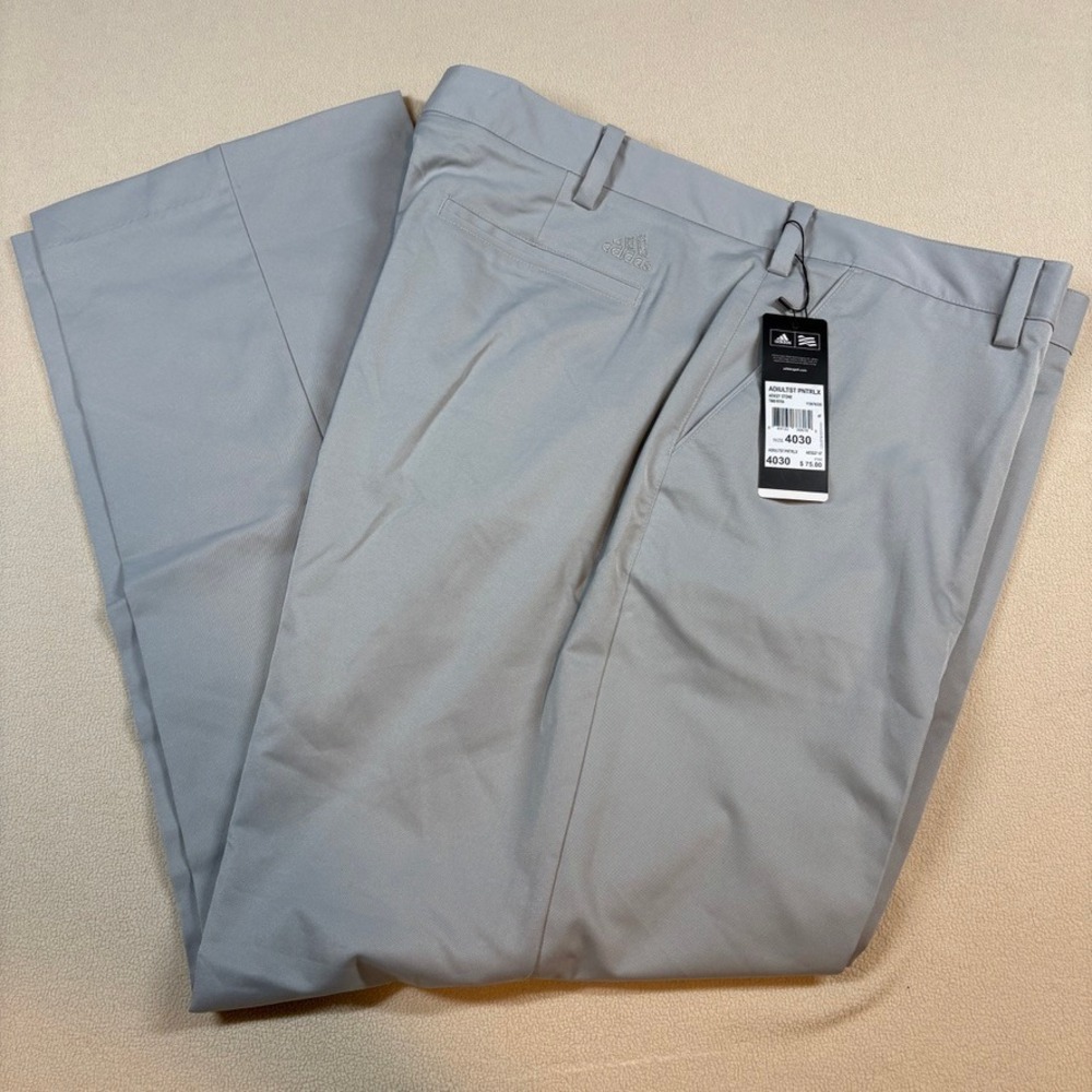 NOS Adidas Ultimate Relaxed Golf Pant Men 40x30 Stone Grey Casual Performance